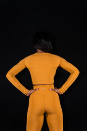 Resilient Long Sleeve Crop Top - Amber - VITAL APPAREL