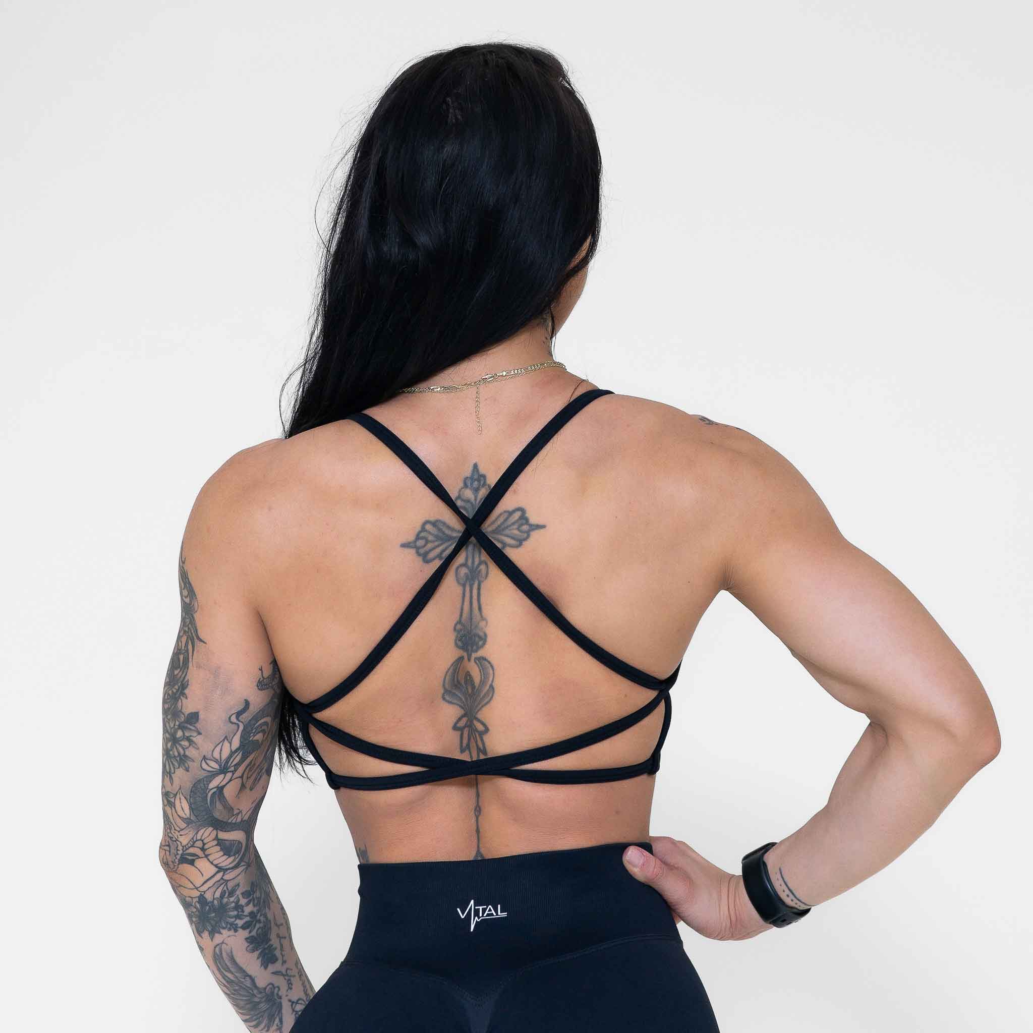 Seamless Infiniti Crop Bra - Black - VITAL APPAREL