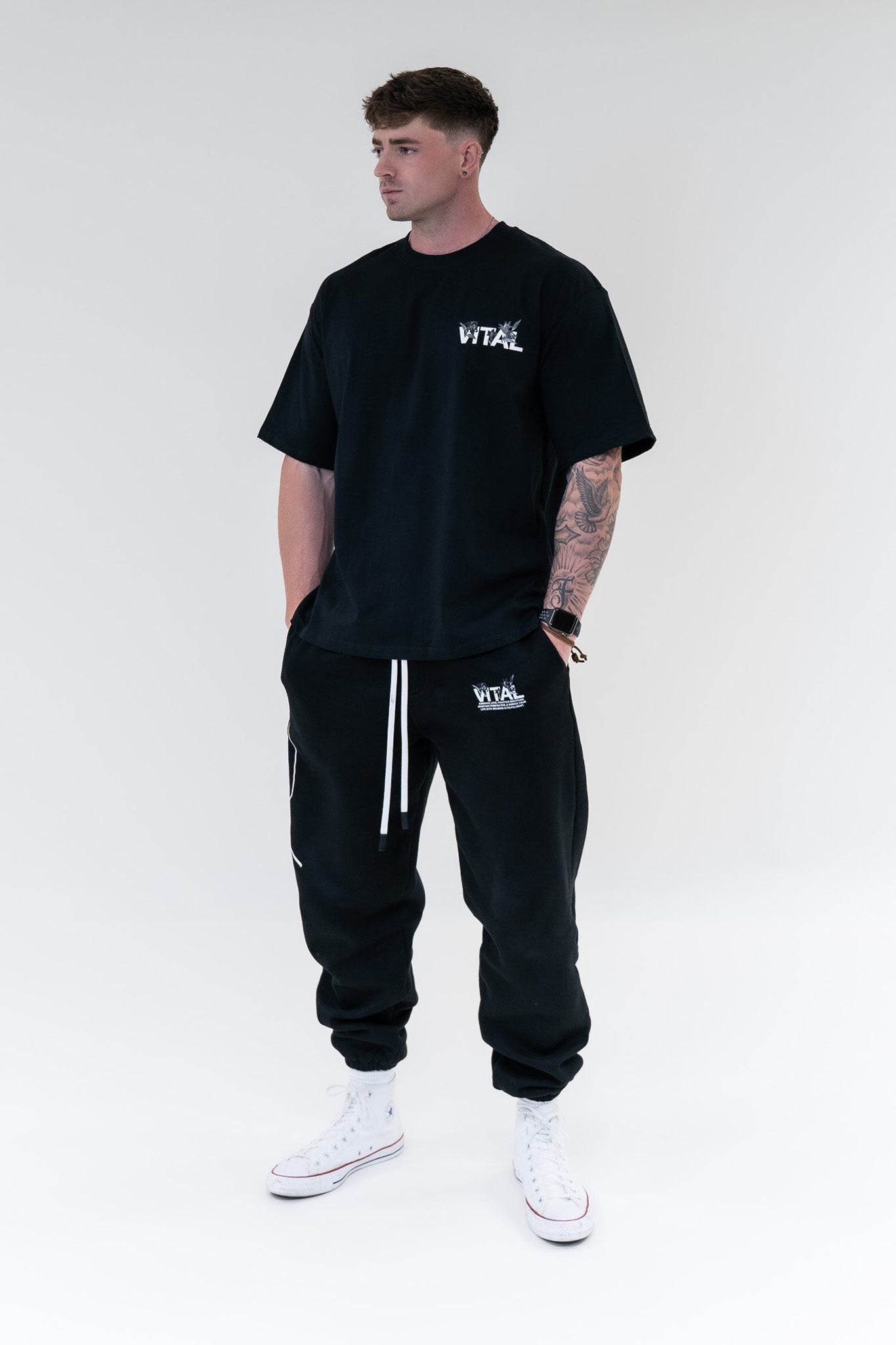 Supreme Oversized Pump Cover - Gratitude T Black/White - VITAL APPAREL