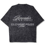 Oversized Pump Cover T-Shirt - Vintage Remember Why You Started Black Acid T