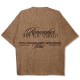 Oversized Pump Cover T-Shirt - Vintage Remember Why You Started Latte Acid T