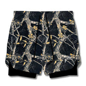 Tech Lined Performance Shorts 5.5" - Black Woodland Camo - VITAL APPAREL