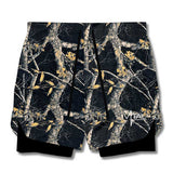 Tech Lined Performance Shorts 5.5" - Black Woodland Camo