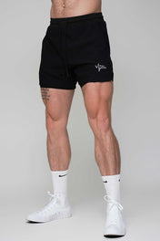 Tech Lined Performance Shorts 5.5" - Black/Black - VITAL APPAREL