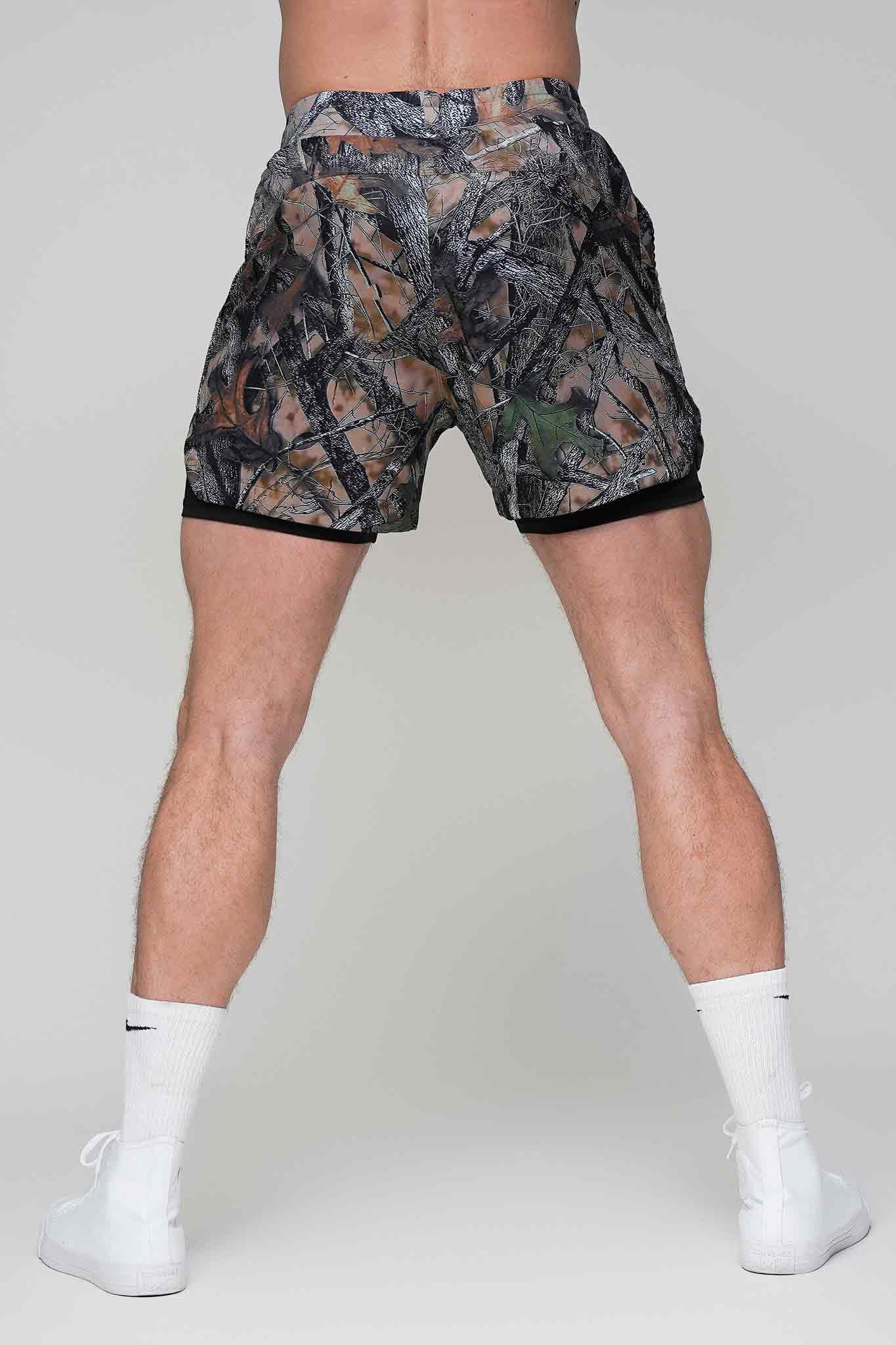 Tech Lined Performance Shorts 5.5" - Woodland Camo - VITAL APPAREL