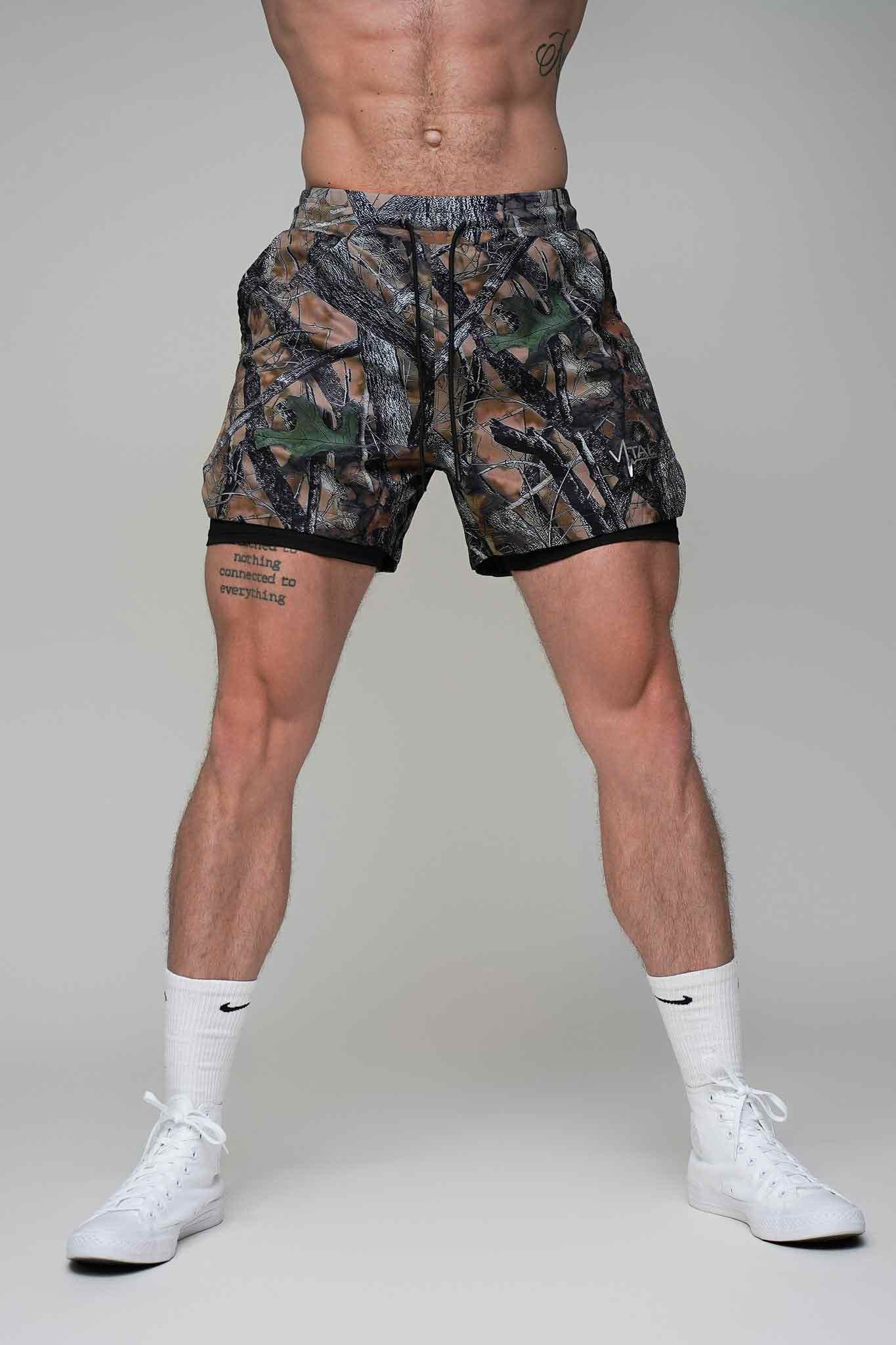 Tech Lined Performance Shorts 5.5" - Woodland Camo - VITAL APPAREL