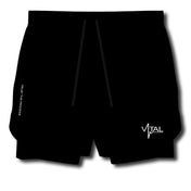 Tech Lined Performance Shorts 7" - Black/Black - VITAL APPAREL