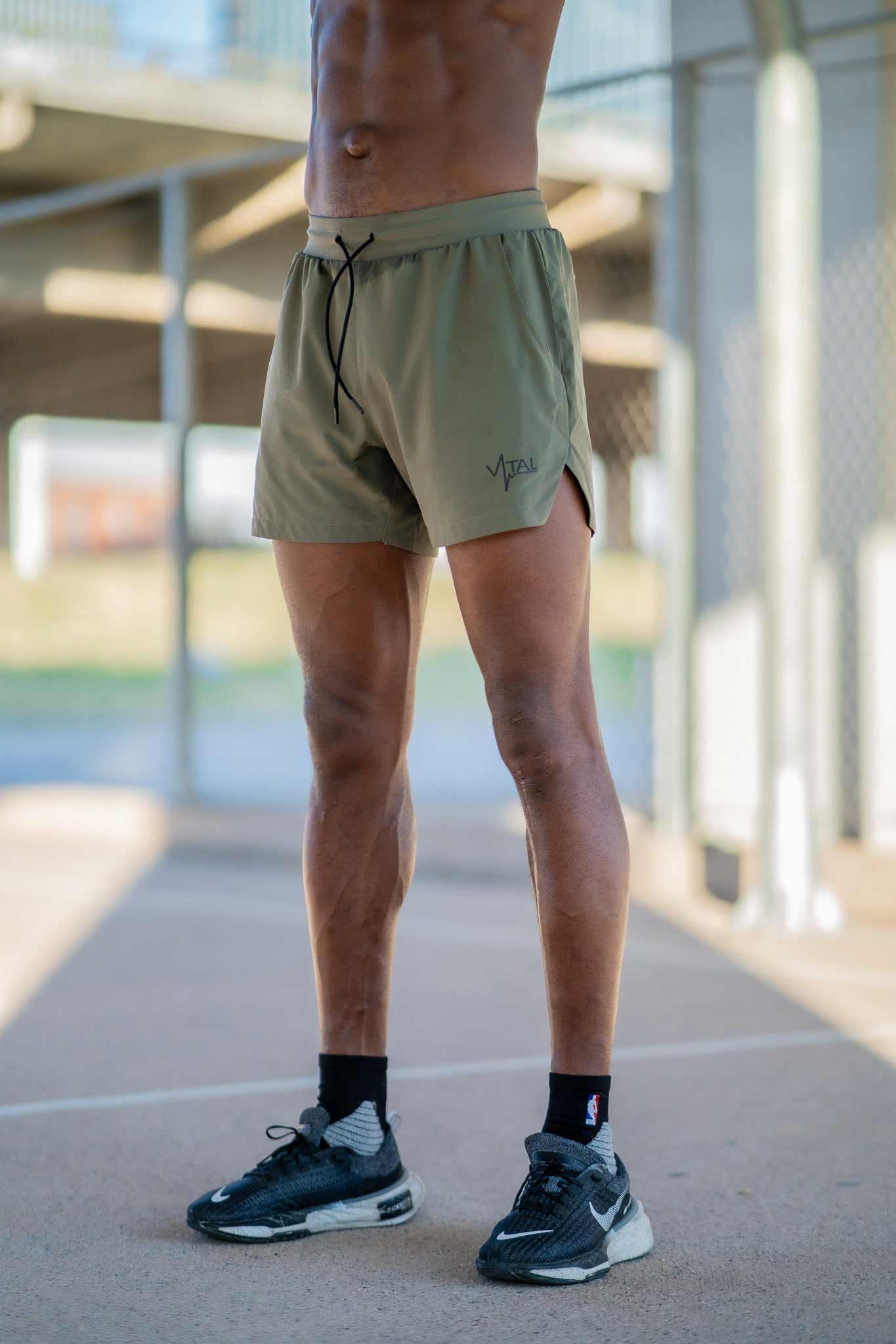 Tech Lined Performance Shorts 7" - Olive/Black - VITAL APPAREL