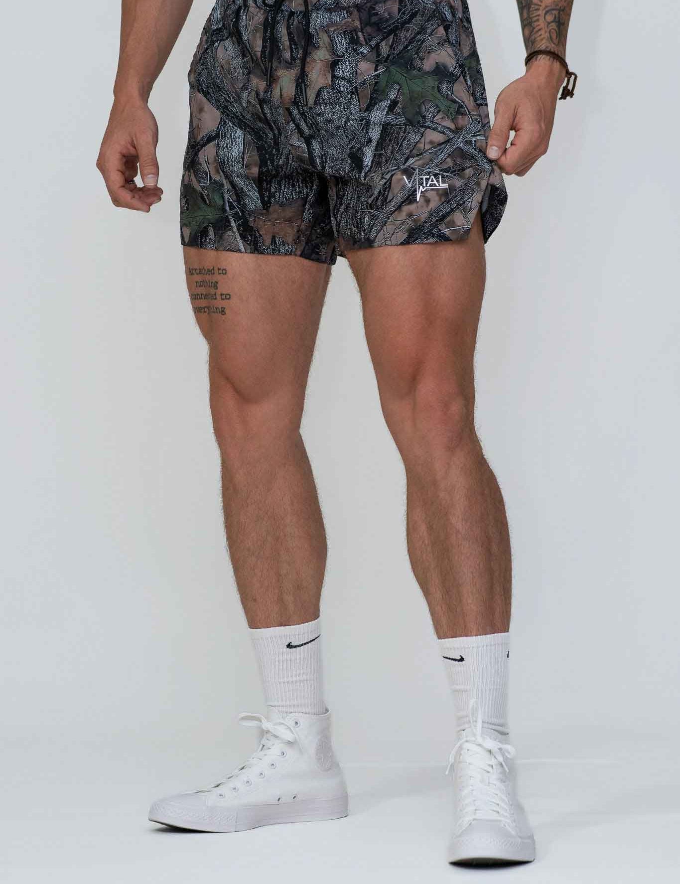 Tech Performance Shorts 5.5" - Woodland Camo (Linerless) - VITAL APPAREL