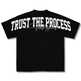 Oversized Pump Cover T-Shirt - VITAL APPAREL Trust the Process Black/White