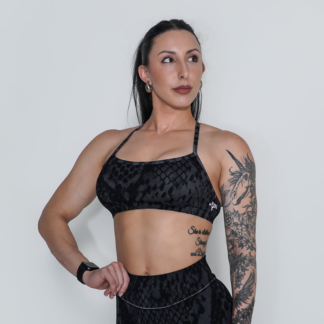 Virtue Adjustable Bra - Black Snake Skin - VITAL APPAREL