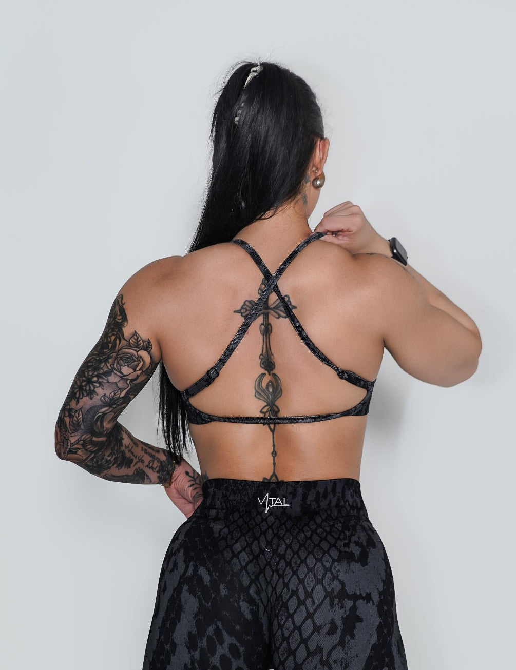 Virtue Adjustable Bra - Black Snake Skin - VITAL APPAREL