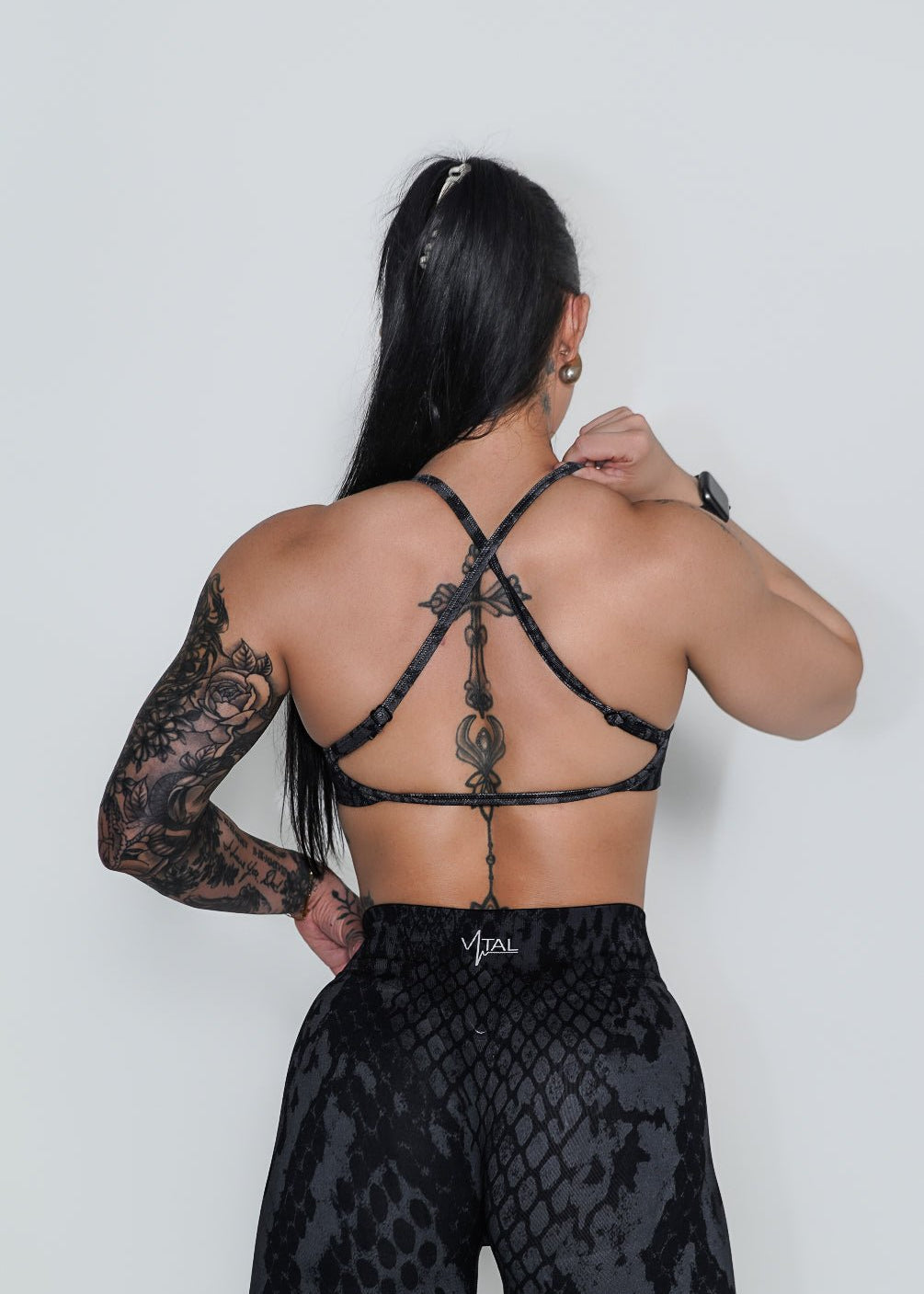 Virtue Adjustable Bra - Black Snake Skin - VITAL APPAREL