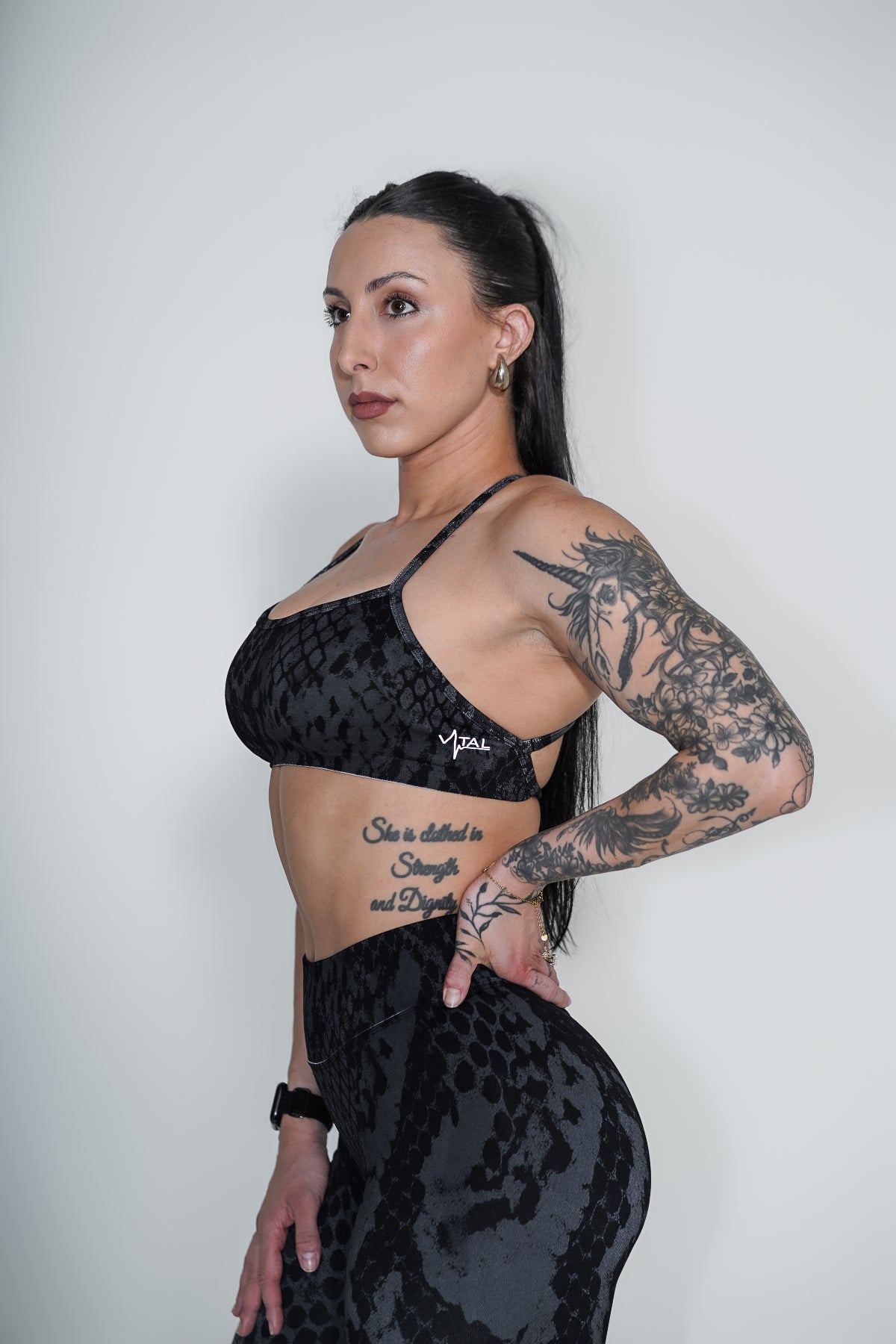Virtue Adjustable Bra - Black Snake Skin - VITAL APPAREL