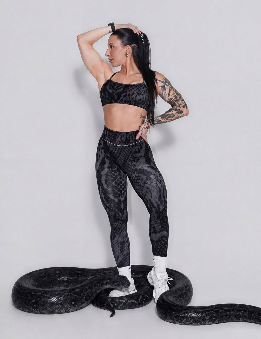 Virtue Adjustable Bra - Black Snake Skin - VITAL APPAREL