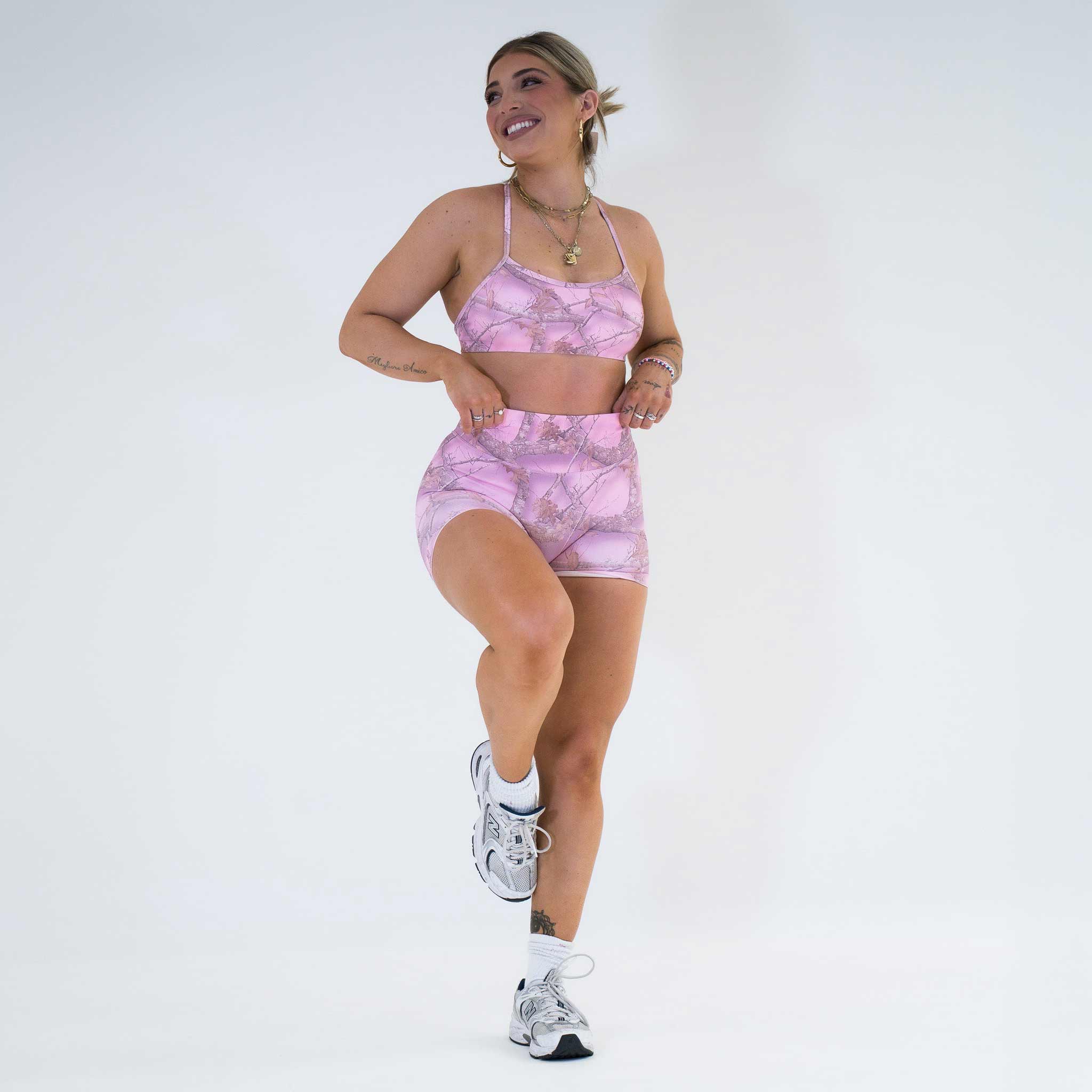 Virtue Adjustable Bra - Woodland Camo Pink - VITAL APPAREL