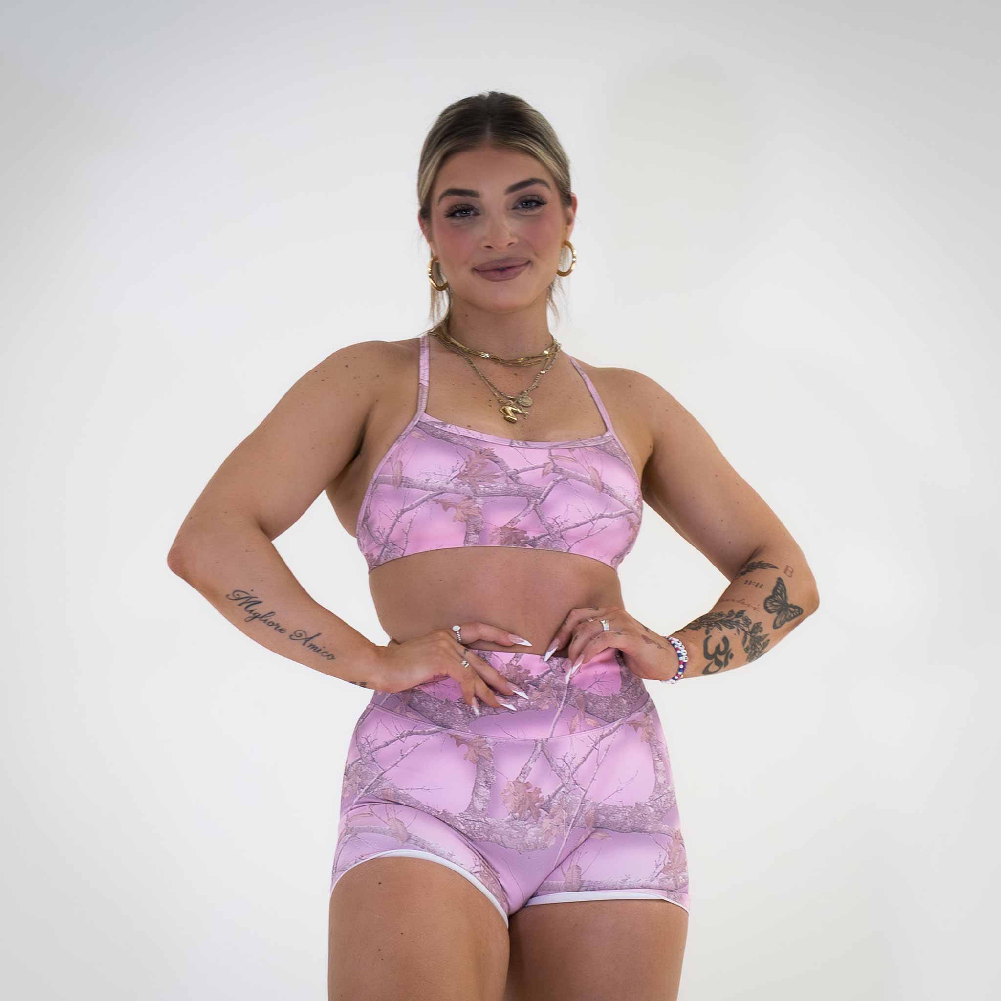Virtue Adjustable Bra - Woodland Camo Pink - VITAL APPAREL