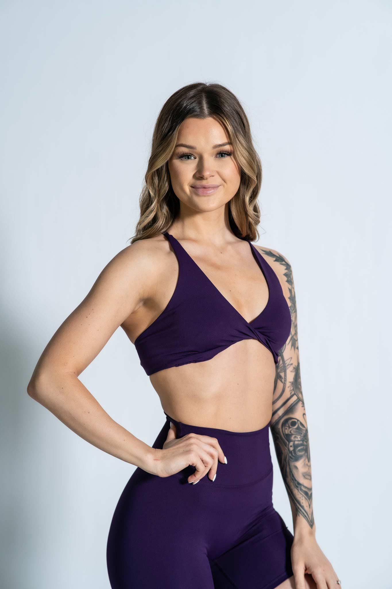 Resilient Power Bra Royal Purple, Maroon, Steel.