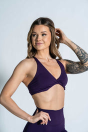 Resilient Power Bra Royal Purple, Maroon, Steel.