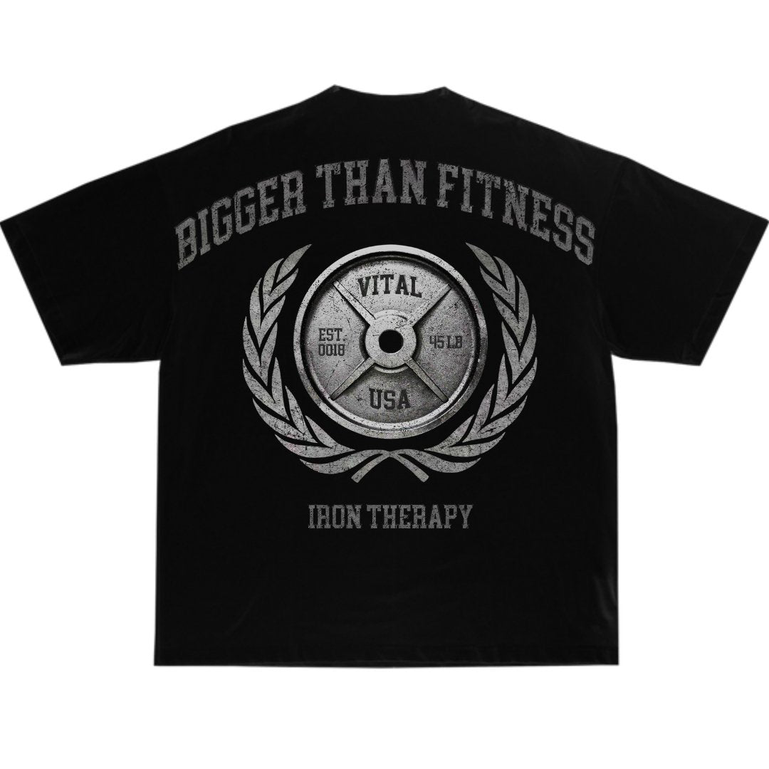 Oversized Heavy Weight Pump Cover - Bigger Than Fitness Black - VITAL APPAREL