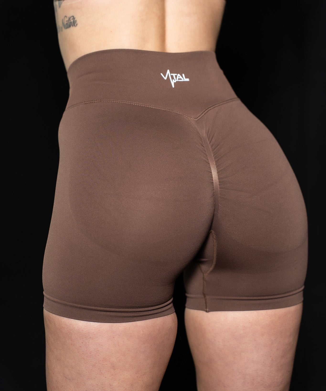 Pinnacle 4" Scrunch Butt Shorts - Coffee - VITAL APPAREL