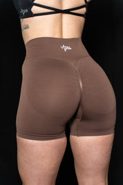 Pinnacle 4" Scrunch Butt Shorts - Coffee - VITAL APPAREL
