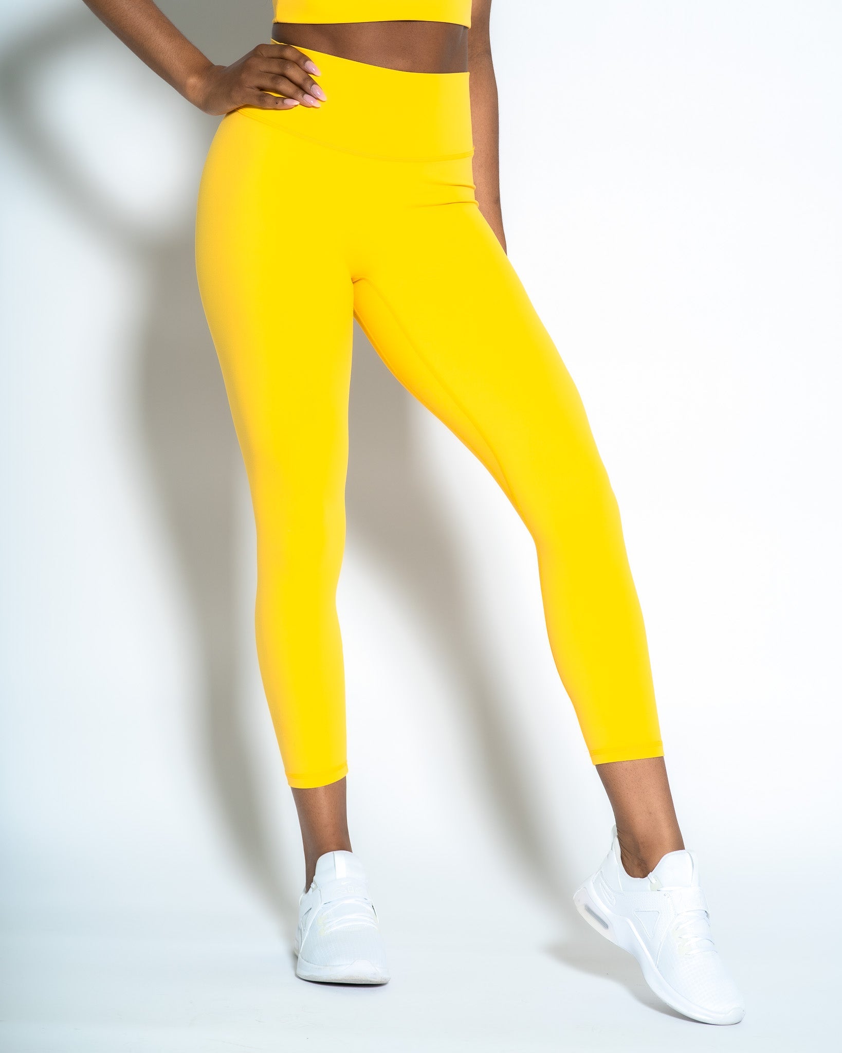 WIT Fitness, Pants & Jumpsuits, Wit High Rise Large Logo Leggings In  Yellow