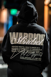 Relentless Oversized Heavy Weight Hoodie- Warrior Mindset Black - VITAL APPAREL