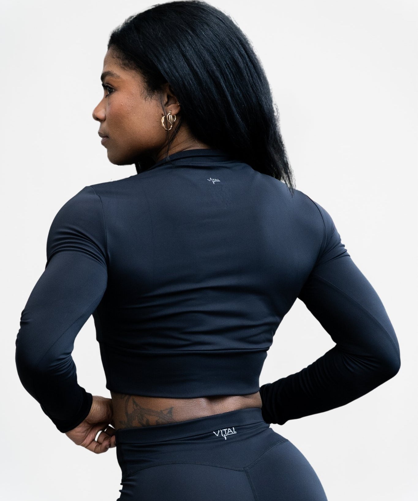 2 Zip Long Sleeve Crop Top - VITAL APPAREL