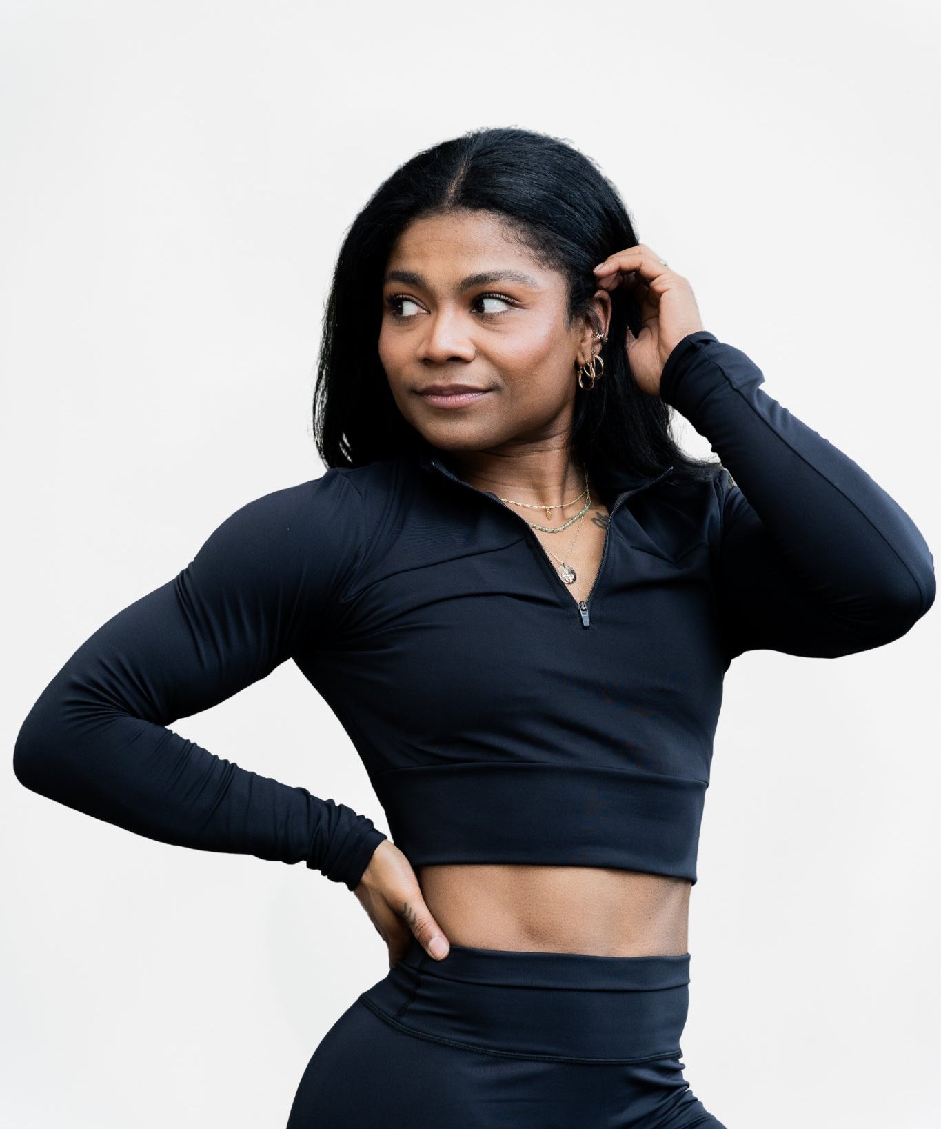 2 Zip Long Sleeve Crop Top - VITAL APPAREL