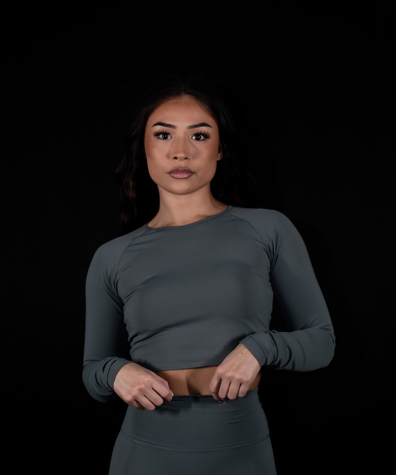 Resilient Long Sleeve Crop Top - Amber, Slate Green, Rouge Pink. - VITAL APPAREL