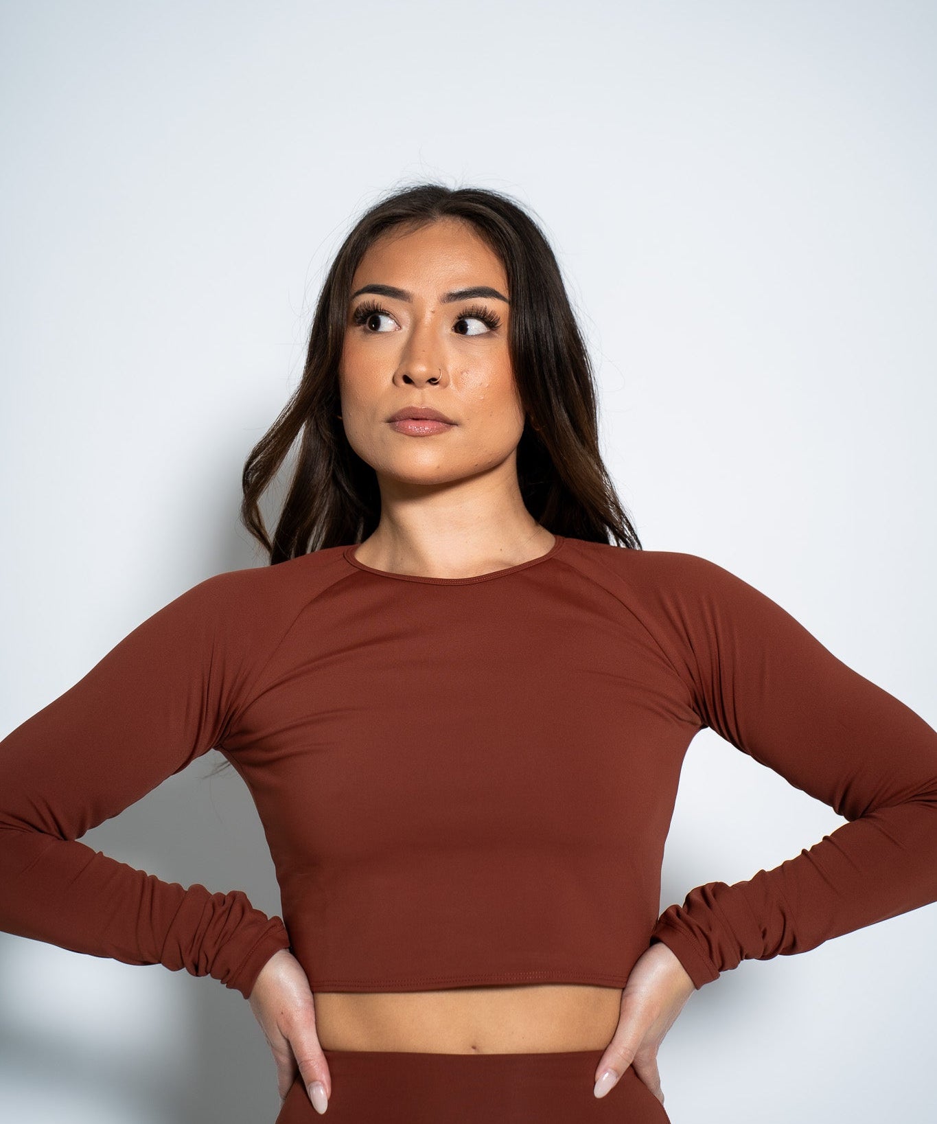 Resilient Long Sleeve Crop Top - Space Blue, Sage, Rust, Basil, Cool Gray. - VITAL APPAREL